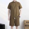 Men's Ice Silk Quick-Dry Summer Sport Set: Casual Loose Polo T-Shirt & Shorts.