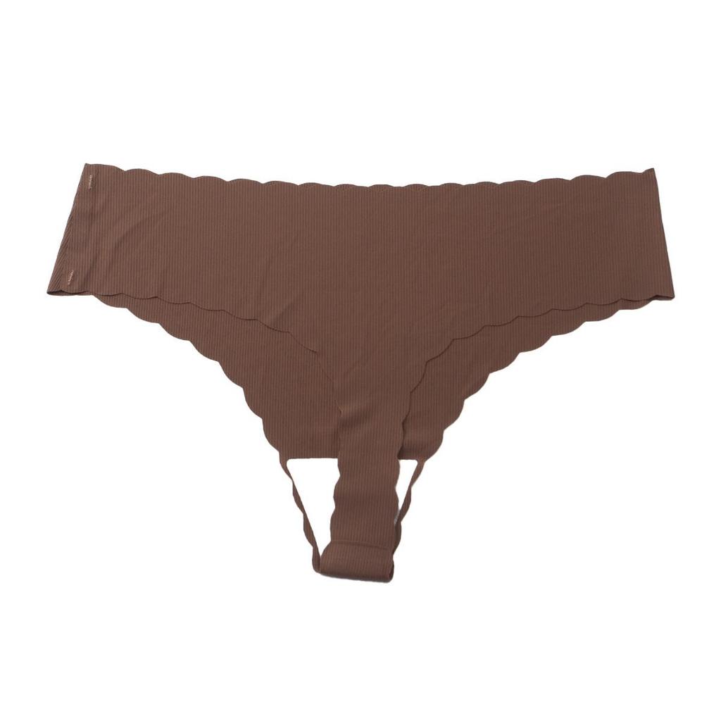 Dámské bezešvé kalhotky tanga s krajkovým lemem a nízkým pasem