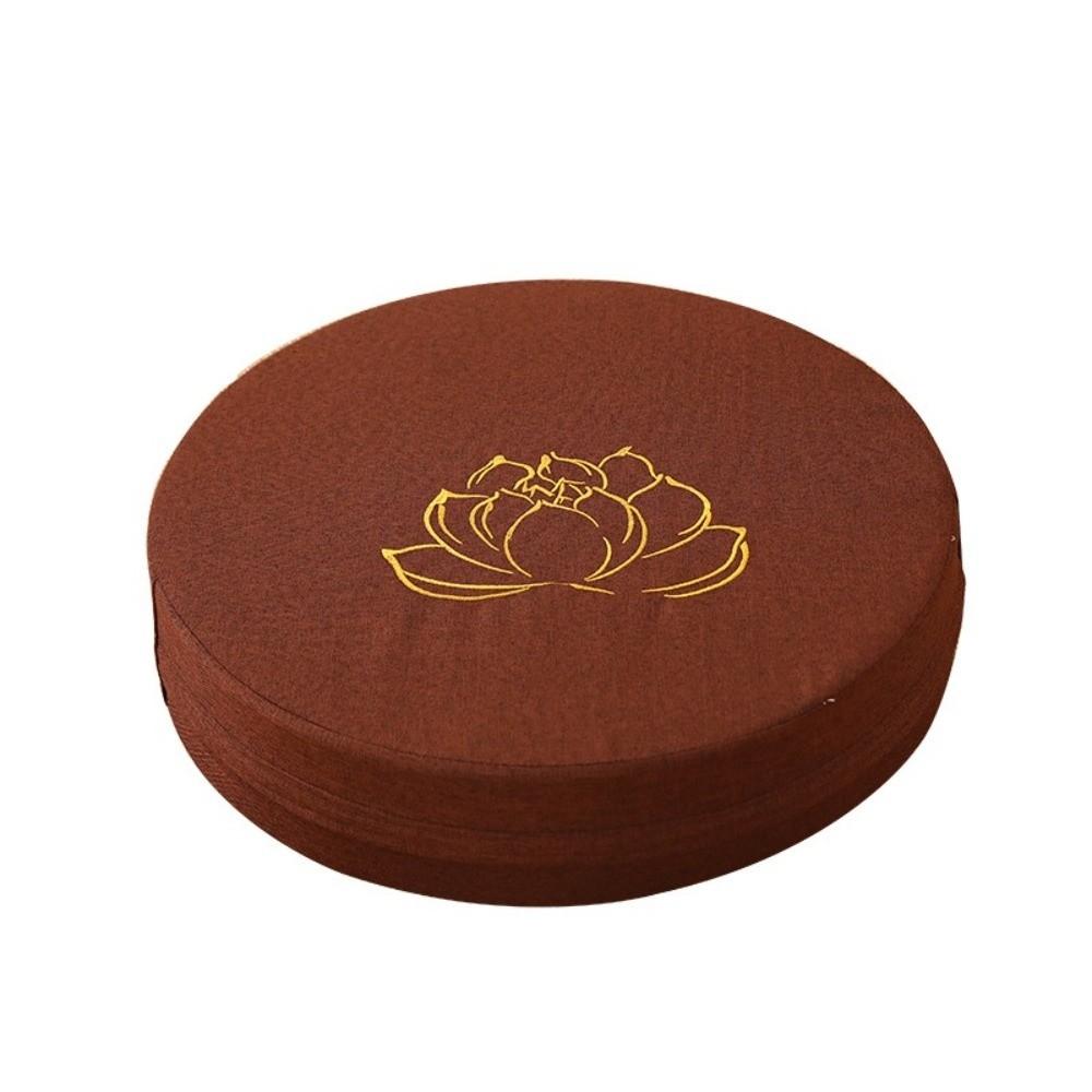 New Lotus Embroidered Yoga Meditation Cushion Washable Removable Cover Tatami Mat Thickening Fill Round Linen Futon Cushion