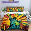 3pcs Statue of Liberty Duvet Cover Set, 1 Duvet Cover + 1/2 Pillowcases (No Insert), Bedroom Decor, Allseason Comfort Yy251021258