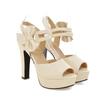 Women Sweet Bow High Heels Shoes Women High Heel Sandals Platform Pumps Ladies Dress Wedding Party Shoes Sandals Big Size 31-46