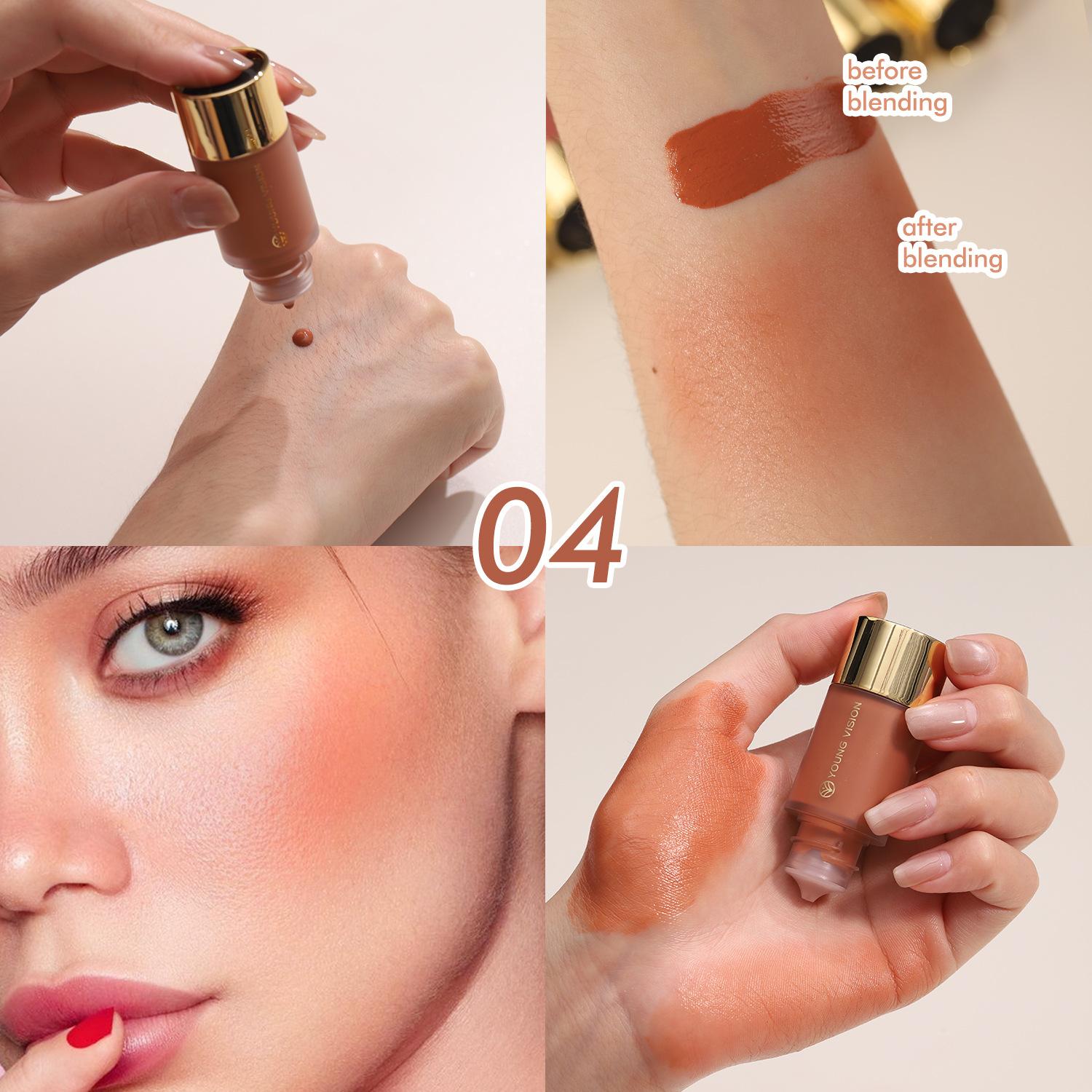 Flüssiger Rouge Gesicht Make-up Langanhaltender Tropfen-Blush Flüssig 7 Farben Moment Vision Rouge Pigmentierte Creme Gesichtskontur Kosmetik