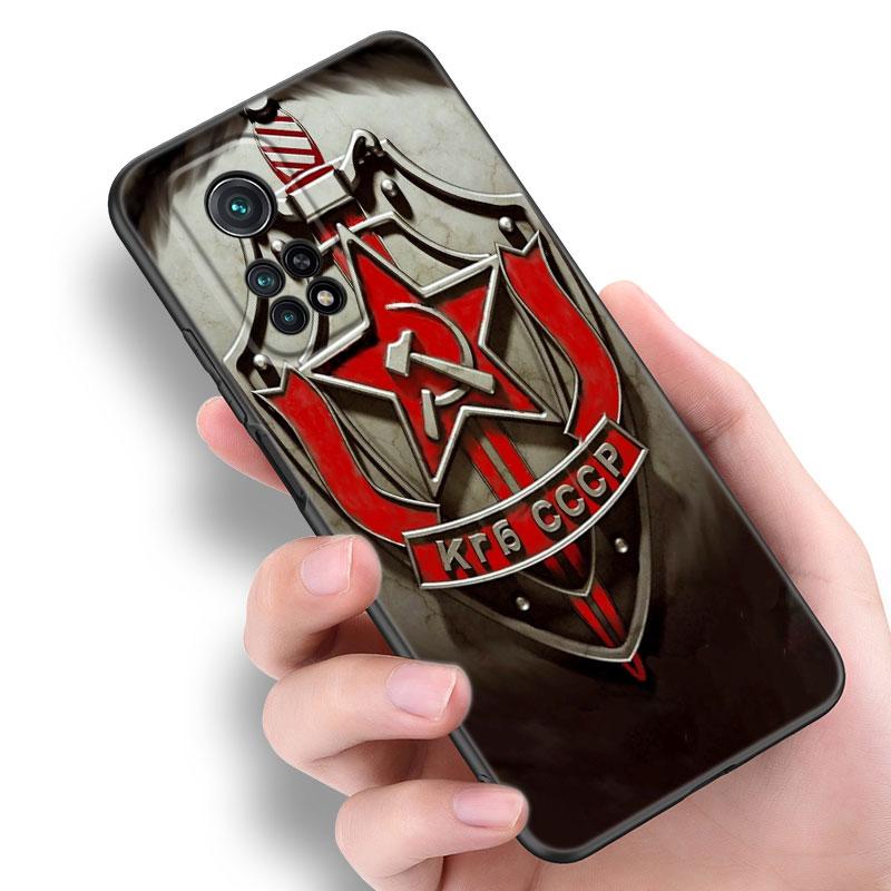 The USSR Flag Symbol Black Silicone Phone Case For Xiaomi Mi 9 SE 8 10T 11 12 13 Lite 9T 11T 12S 12T 13T 14 Pro 5G NE 11i 12X