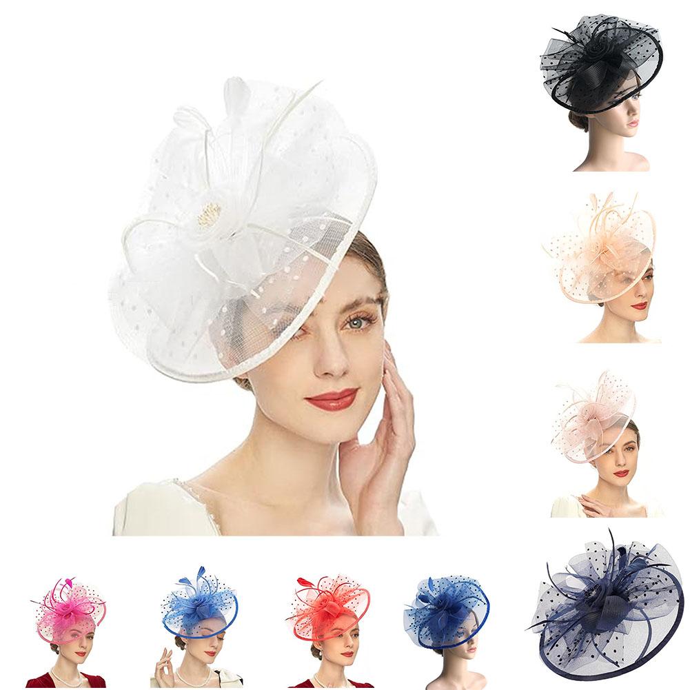 Fascinators Hat Tea Party Headwear Ribbons Feathers Decoartion 1920s Club Stylish Elegant Headbands With Headband And Clip Headpiece For Girls Women