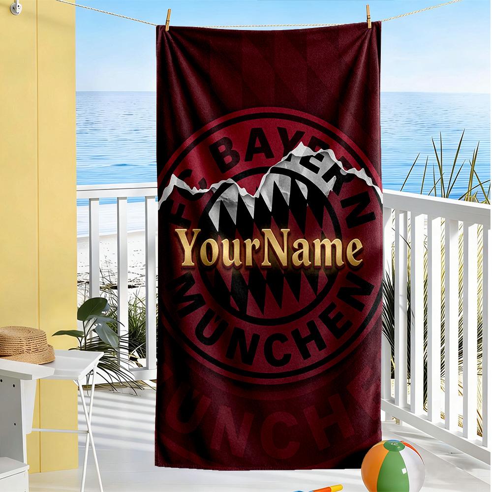 Bayern Munich Personalized Name Beach Towel Super Soft & Absorbent