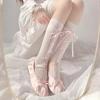 Striped Fishnet Long Socks Breathable Ballet Ribbon Socks Stockings For Women Cute Lace Stocking For Daily Wardrobe School