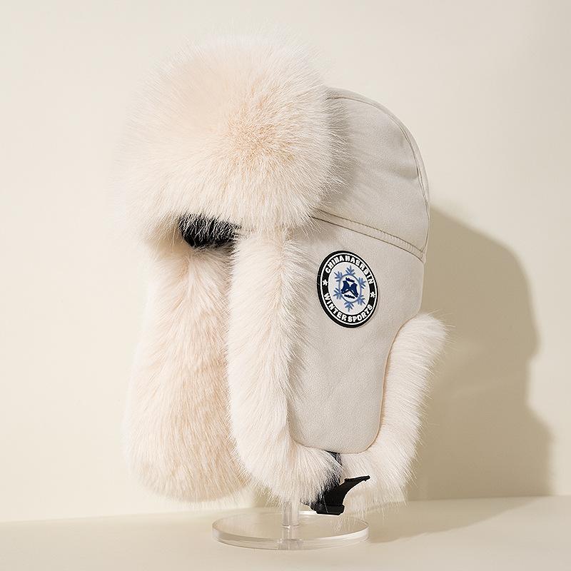 

Чистая толстая экстремально холодная кепка Lei Feng, мужская меховая защитная кепка для ушей, женская кепка, теплая, утолщенная, ветрозащитная для велоспорта в Хэйлунцзяне One Size бежевый