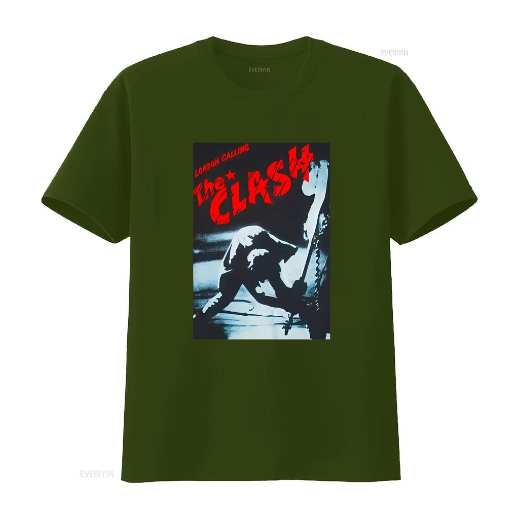 The Clash London Calling Heavy Metal Hudební Kapela Rock Punk XL Tričko vintage Vypraný grafický Potisk Měkký Všestranný Mírně pánský