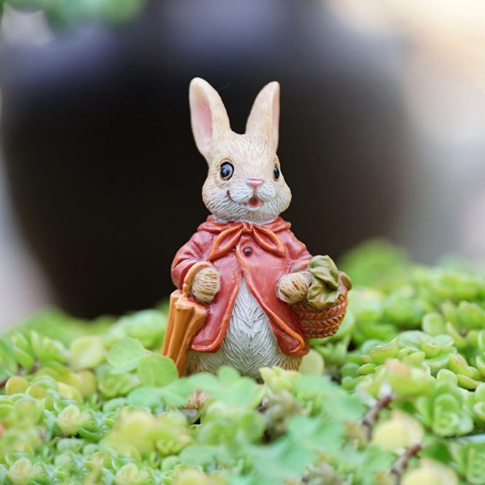 

Милые пасторальные украшения в виде кроликов, смоляные поделки, новые горшечные украшения для балкона style 3