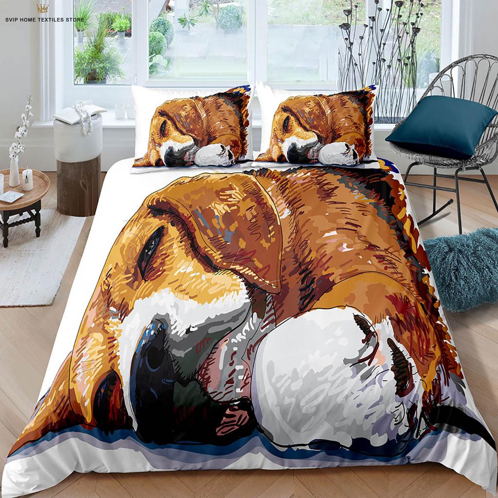 Animal Dog 3D Stereo Printing Quilt Cover Down Quilt Cover 100% Polyester Bedding Set Single Bed Kids Gift Single Bed Double Bed