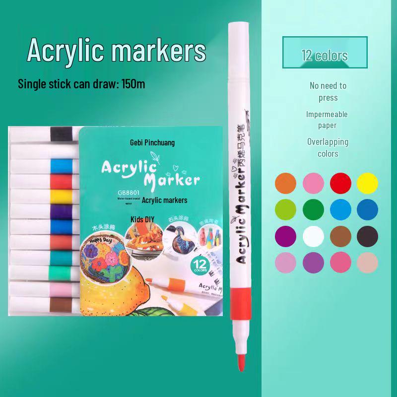 

Набор акриловых маркеров 48 цветов, не растекающихся, водостойких, для DIY, кроссовок, граффити и искусства - Нетоксичные маркеры