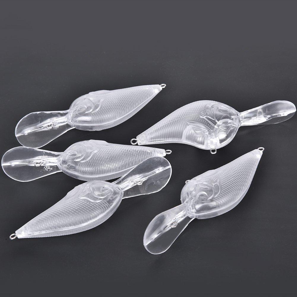 Pack of 10 Unpainted Artificial Bait Fishing Lure Crankbait Blank