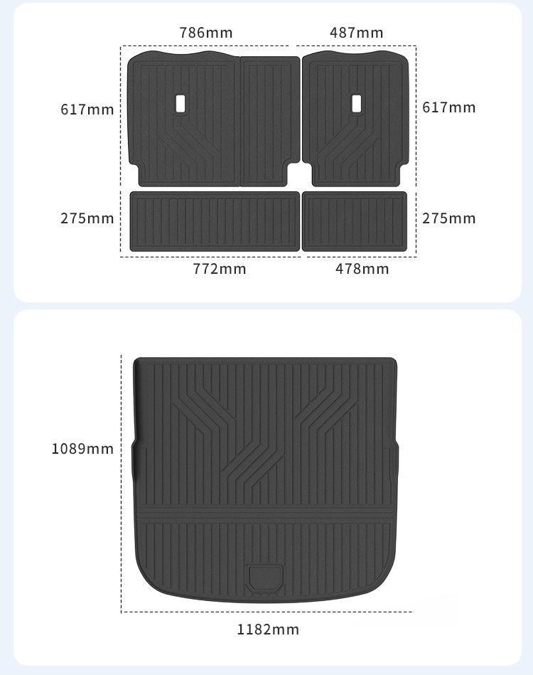 Zeekr 8X Car Floor Mats - Fits 26 Models, TPE, Waterproof, Anti-Slip, Eco-Friendly Trunk Mat