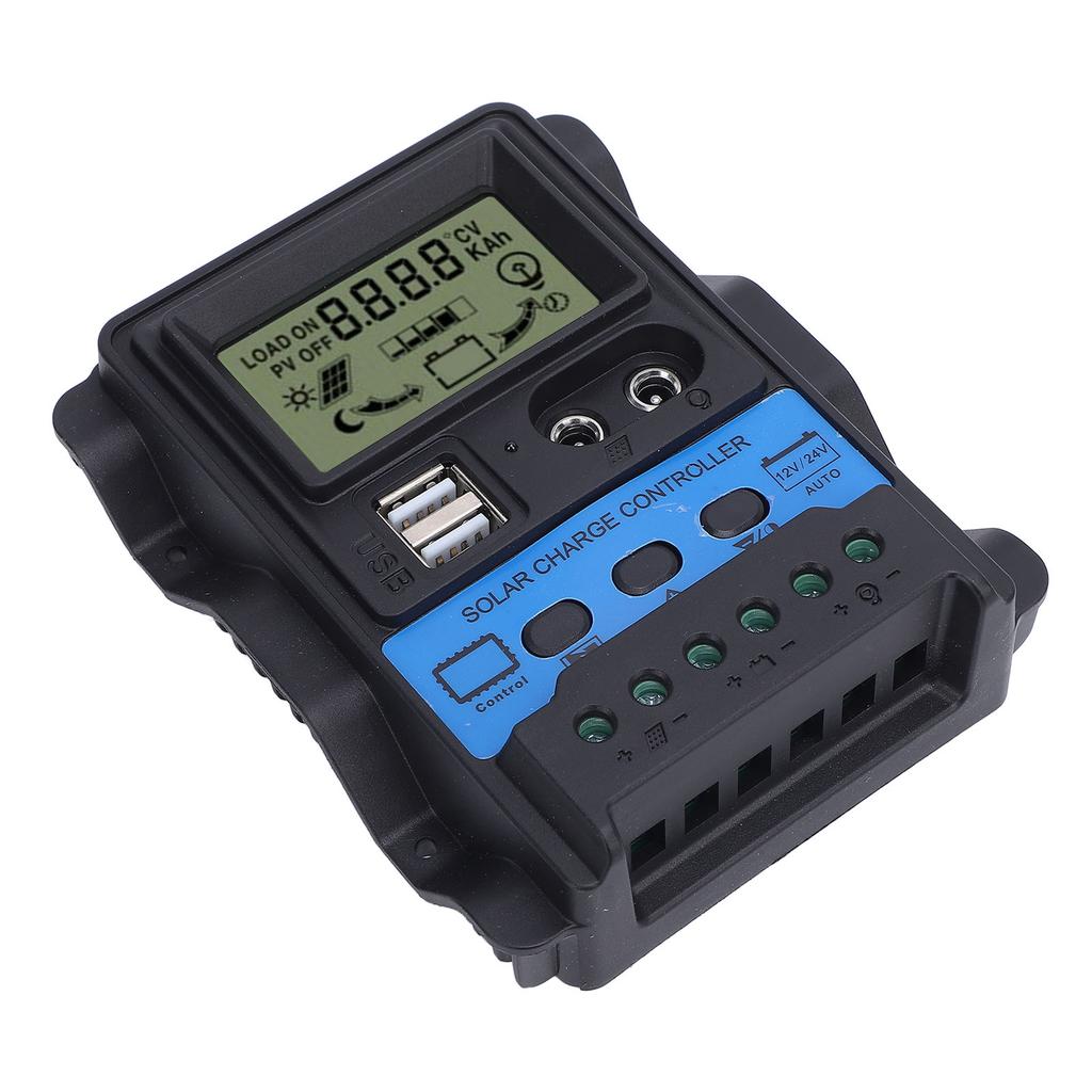12V 24V PWM Solar Charge Controller LCD Display Double USB Output Stable Performance Solar Controller for Phone Tablet