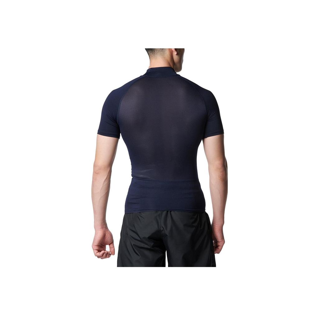 Under Armour Solid Logo High Neck Slim Fit Breathable Short Sleeve T-Shirt Men Tops Navy-Blue 1358642-410