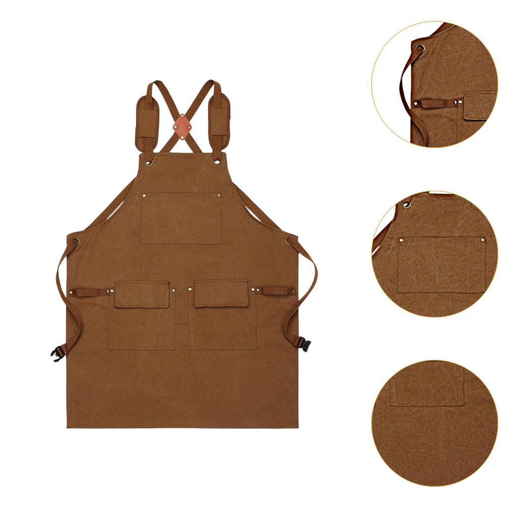 Canvas Apron with Adjustable Straps Ideal for Culinary Tasks And Hairdressing