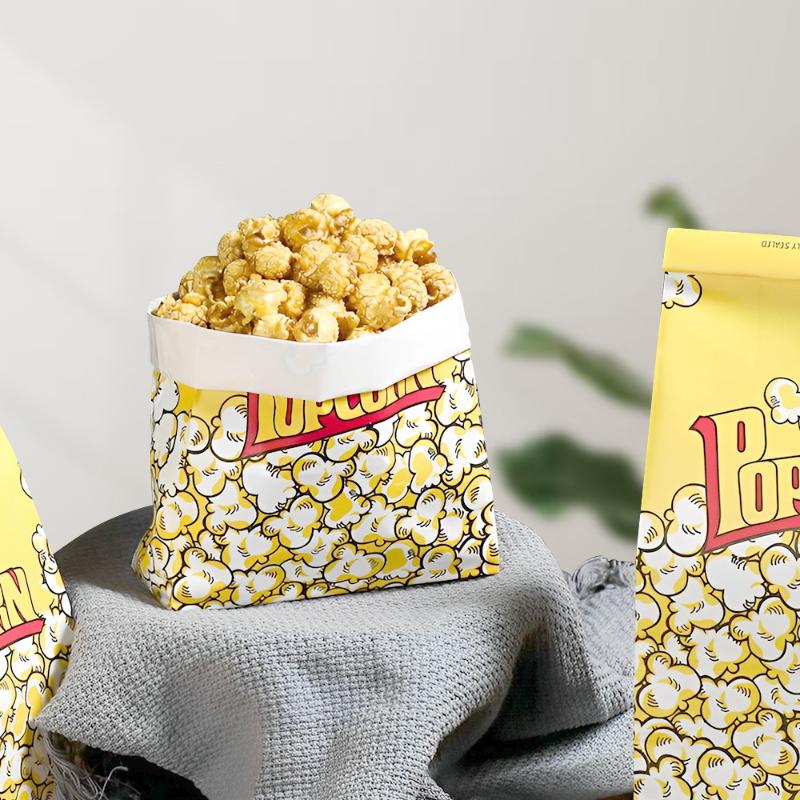 50Pcs Popcorn Container Paper Bag Kraft Paper Bags With Iron Wire Popcorn Boxes For Theme Birthday Parties Decoration Popcorn