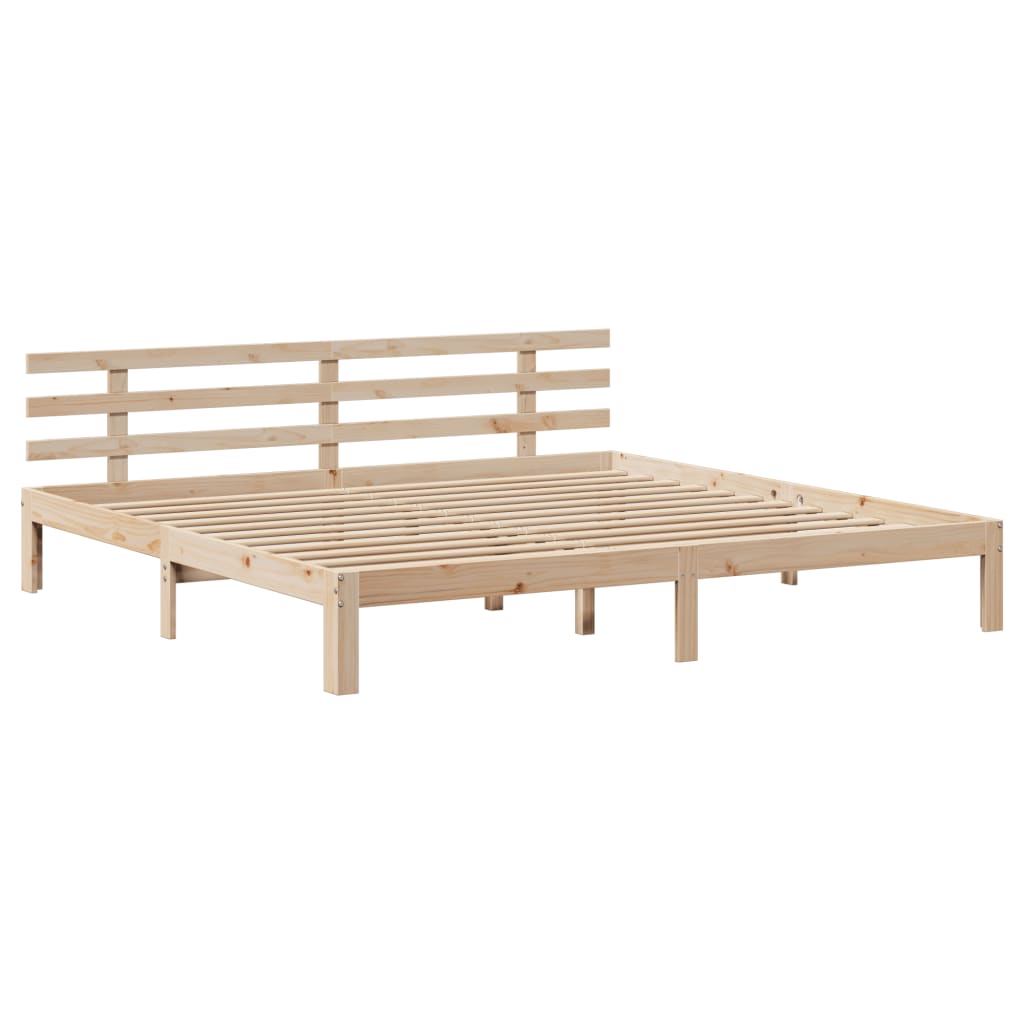 Wooden Bed Frame with Headboard Without Mattress 200x200 cm