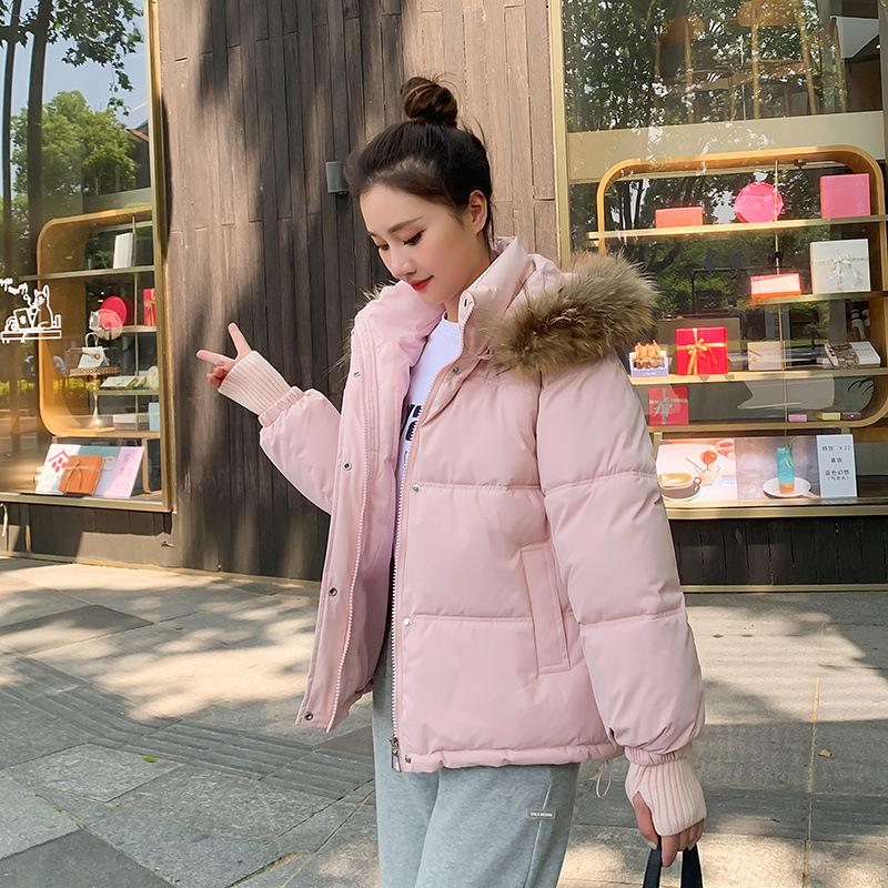 

Женская короткая пуховая куртка 2025 новая зимняя ins хлопковая куртка свободного кроя корейская версия утолщенная стеганая куртка M