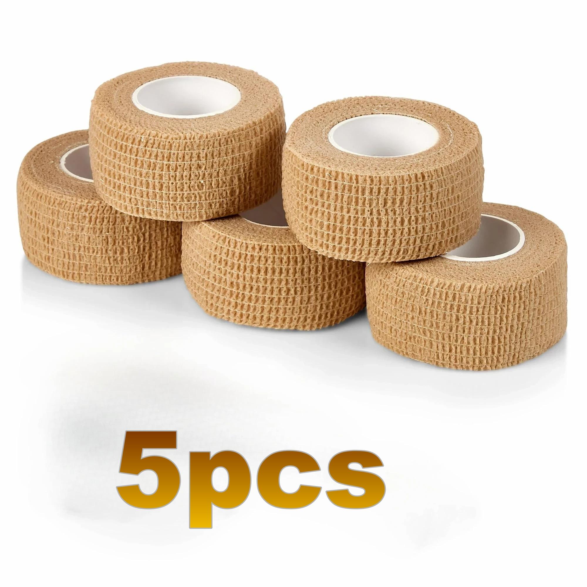 

5 rolls self-adhesive toe protectors, elastic & breathable, anti-friction for shoes, portable for daily, sports & travel хаки