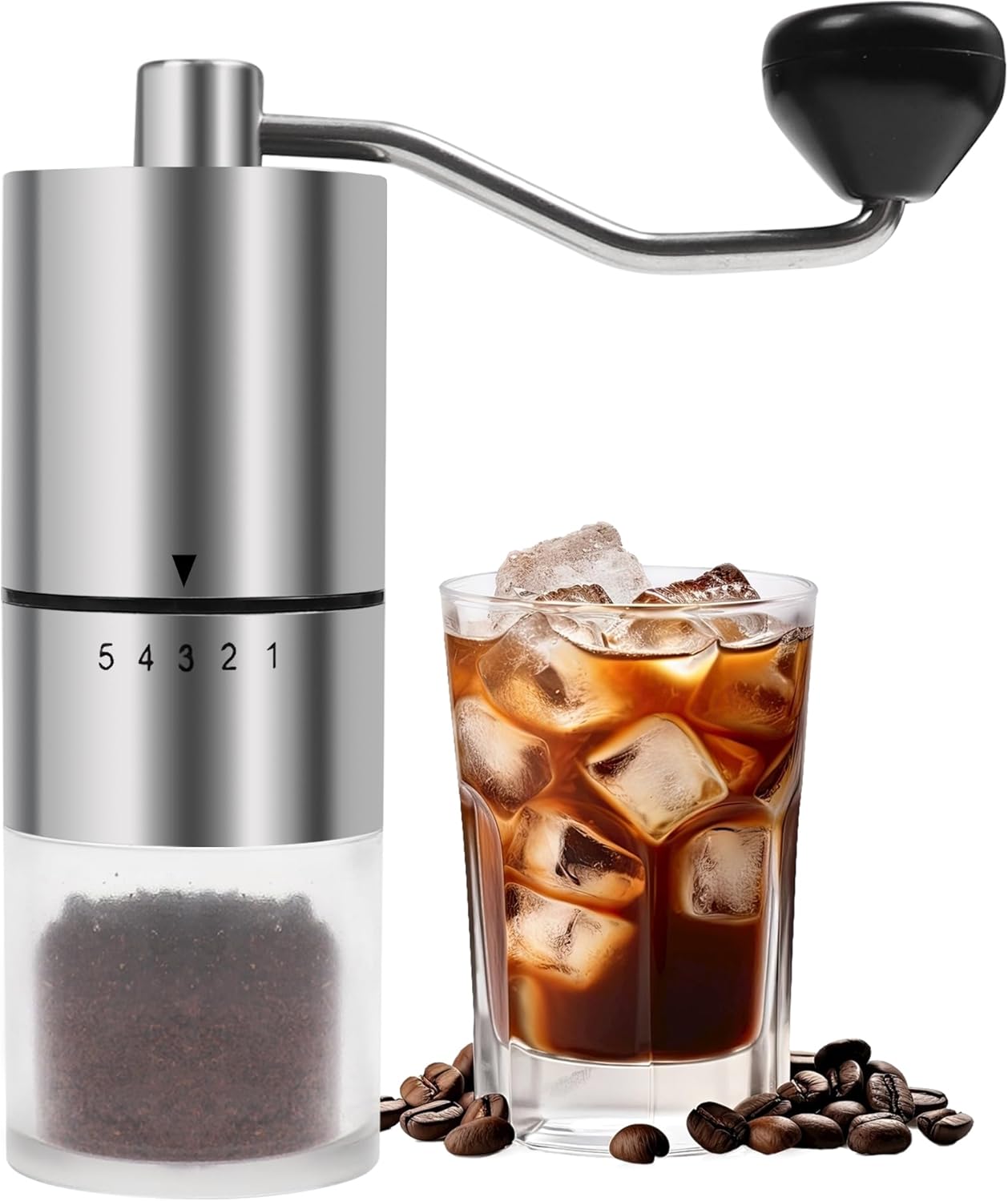

Grinder With Ceramics Burr For Espresso,French Press,5 Adjustable Settings,Hand Maker with Built-In Burr,For Home United States