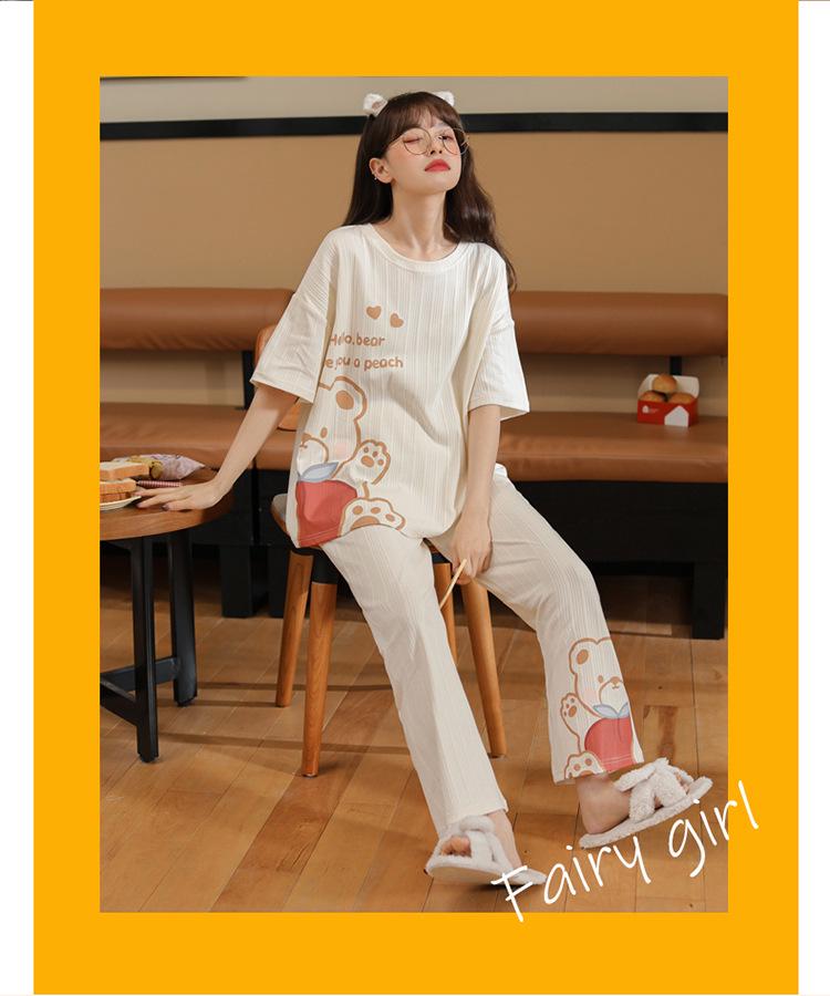 Women's Korean Style Summer Cartoon Homewear Set