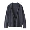 Le Kasha Women's 2026 V-neck Cashmere Cardigan - Korean Style, Autumn/Winter, Loose Fit, Buttoned Coat