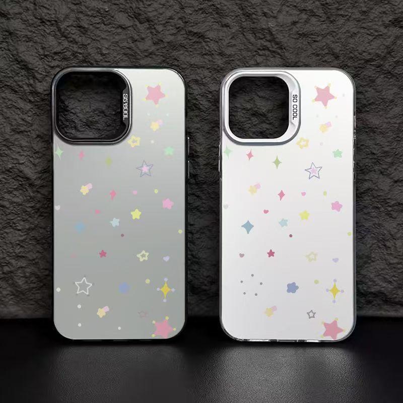 Polka dot color star color silver shell for Apple 16/15/14 Pro mobile phone case 15promax13/12/11X