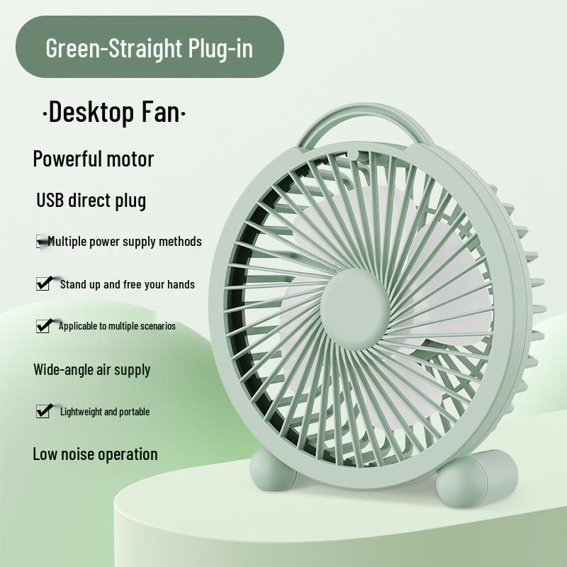 

High-Power Mini Cartoon Desktop Fan for Office and Dormitory Model F02 (Direct Plug-in) зелений