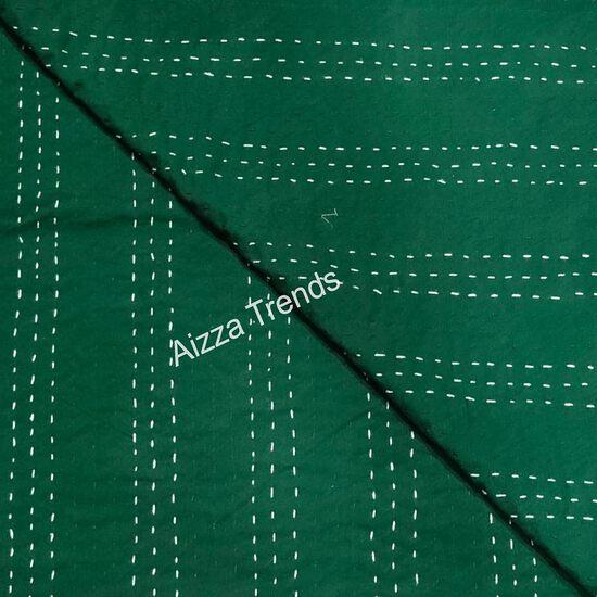 Aizza Trends Handmade Pure Cotton Printed Kantha Quilt  - Traditional Look Bed Spread Kantha Gudri - Vintage Hand Stitch Gudri