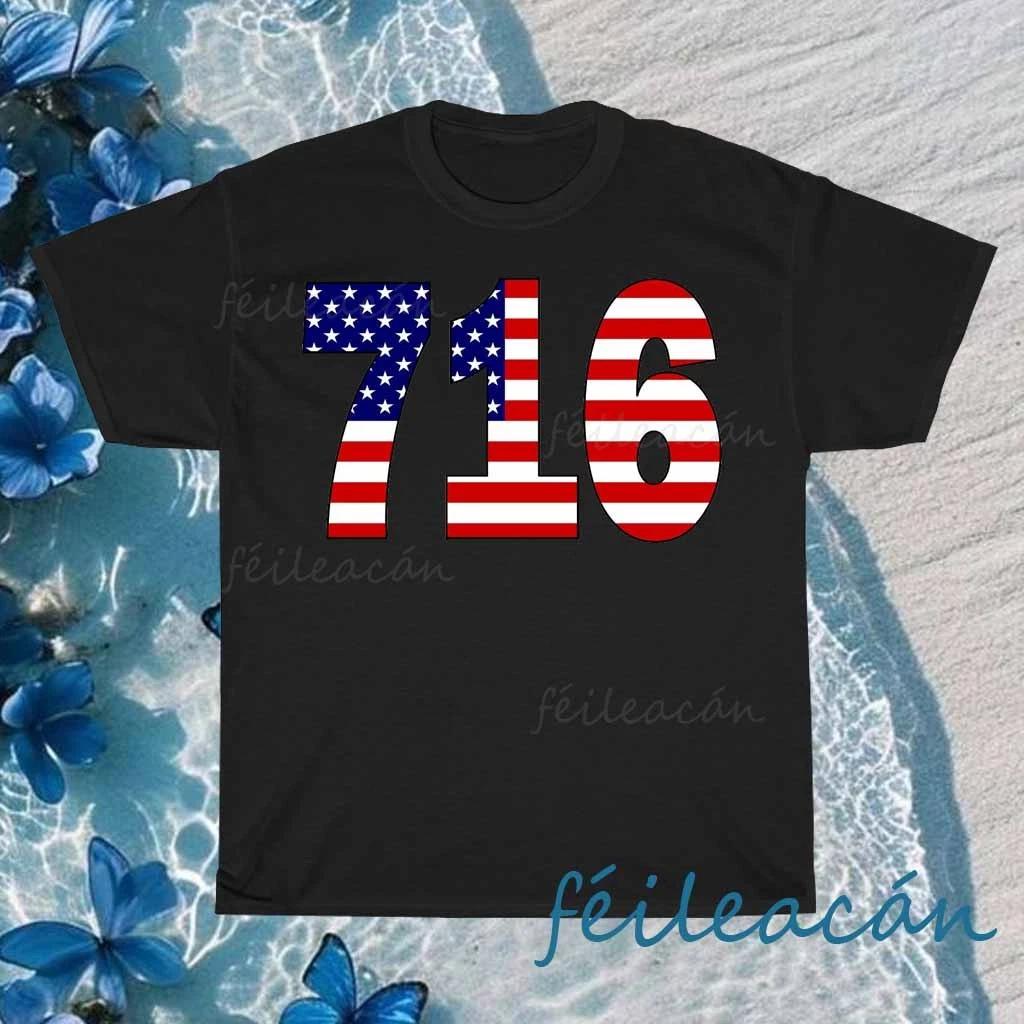

New Shirt 716 Area Code Buffalo Logo American T-Shirt Funny Size S to 5XL L