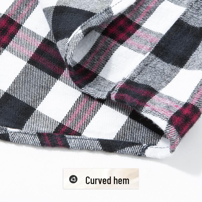 Men's 100% Cotton Brushed Plaid Long-Sleeve Business Casual Shirt
