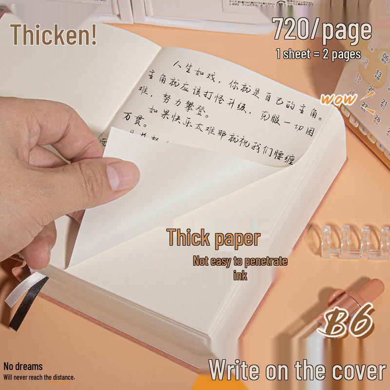 Extra Thick A6 Grid Notebook: Xiaohongshu Style, Ideal for Students & Office Use