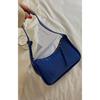Women's Crocodile Pattern Sax Blue Baguette Bag