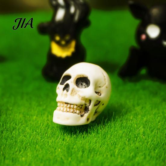 Halloween Miniature for DIY Landscaping Ornament, Skeleton Tombstone Miniature, Cute Mini Grim Reaper Bat Decor Haunted House Displays Figurine