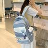 Women Contrast Color Large Capacity Schoolbag Letter Print Backpack for Middle School Students
