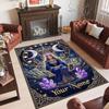 Witchcraft Theme Crystal Velvet Rug Personalized Custom Name Text Soft Floor Mat Home Decor
