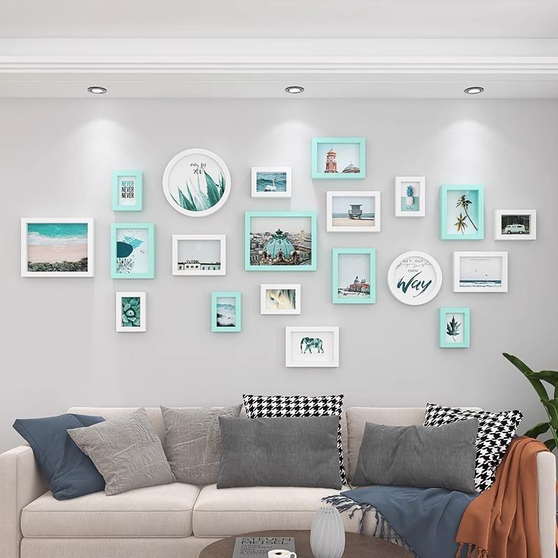 Simple Stylish Photo Wall Landscape Painting Decoration Creative Combination Display Wall Without Punching in The Living Room