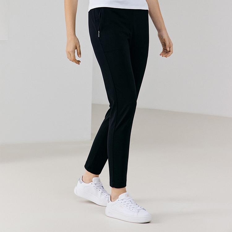 New FILA Knitted Sweatpants Women's Jet Black F11W132657F-BK