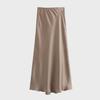 New European & American Style Satin Midi Skirt 8632845