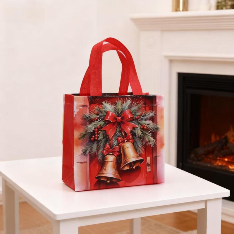 4Pcs Christmas Gift Bag Santa Non-Woven Bag Christmas Decorations For Home 2025 Xmas Navidad Noel Gifts  Year Packaging Bag