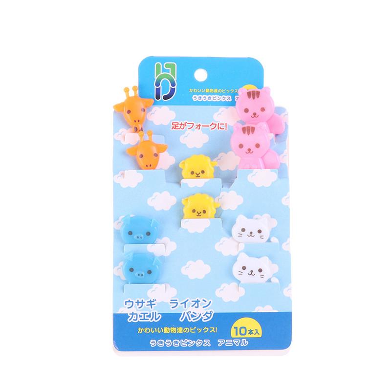 Merry Christmas Animal Fruit Fork Food Grade Plastic Mini Cartoon Kids Cake Fruit Toothpick Bento Lunch Bento Party Decoration