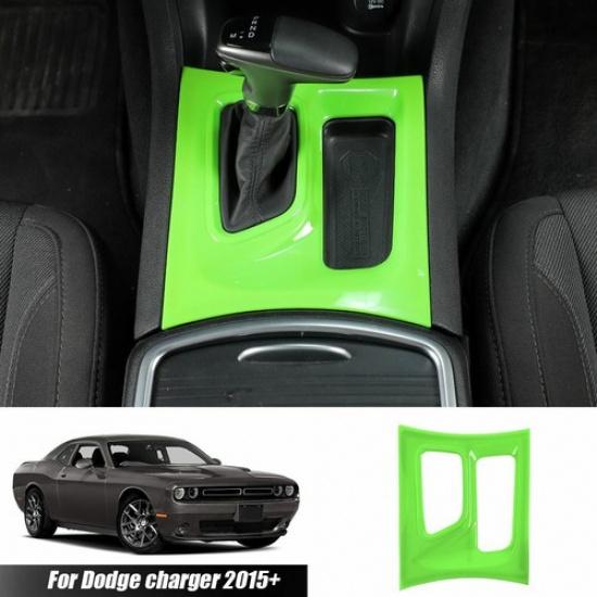 Central Console Gear Shift Box Panel Trim Cover For Dodge Charger 2015+ Green