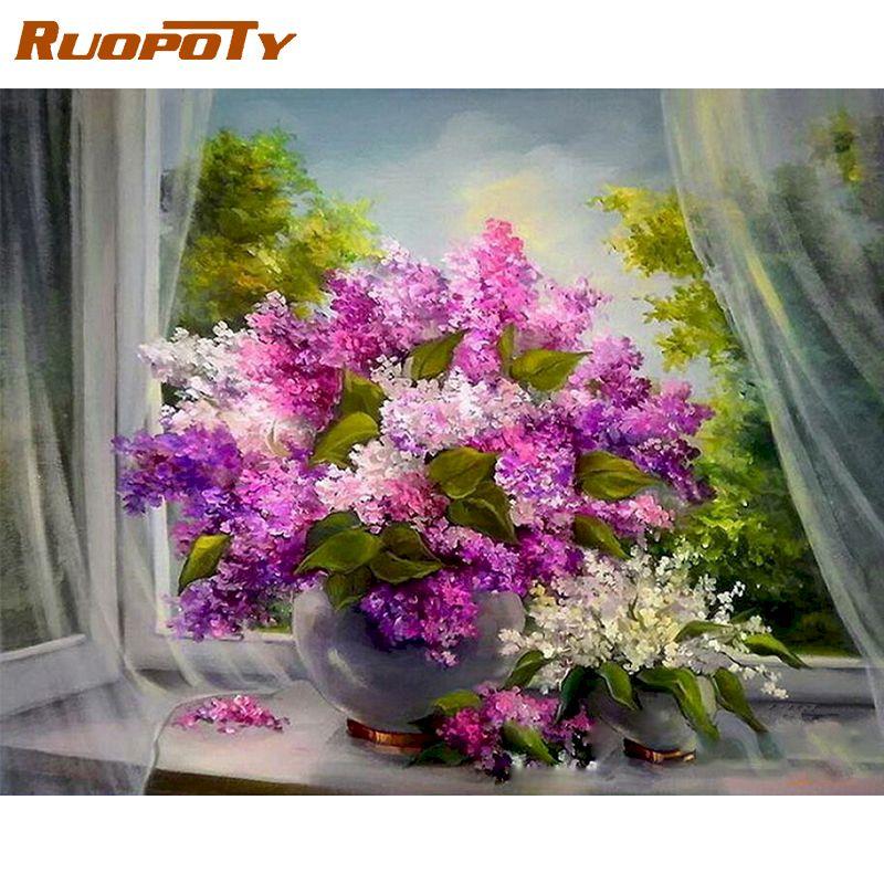 

Ruopoty бескаркасные животные картина маслом DIY цифровая живопись по номерам современное настенное искусство ручная роспись маслом для домашнего декора