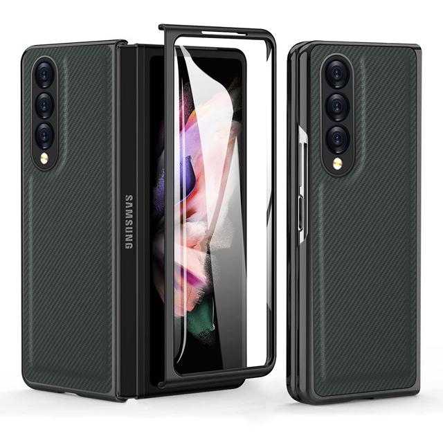 Shockproof Glass Protector Film Case For Samsung Galaxy Z Fold4 5g Fold 4 Fold2 Fold3 Fold 3 2 Carbon Fiber Matte Cases