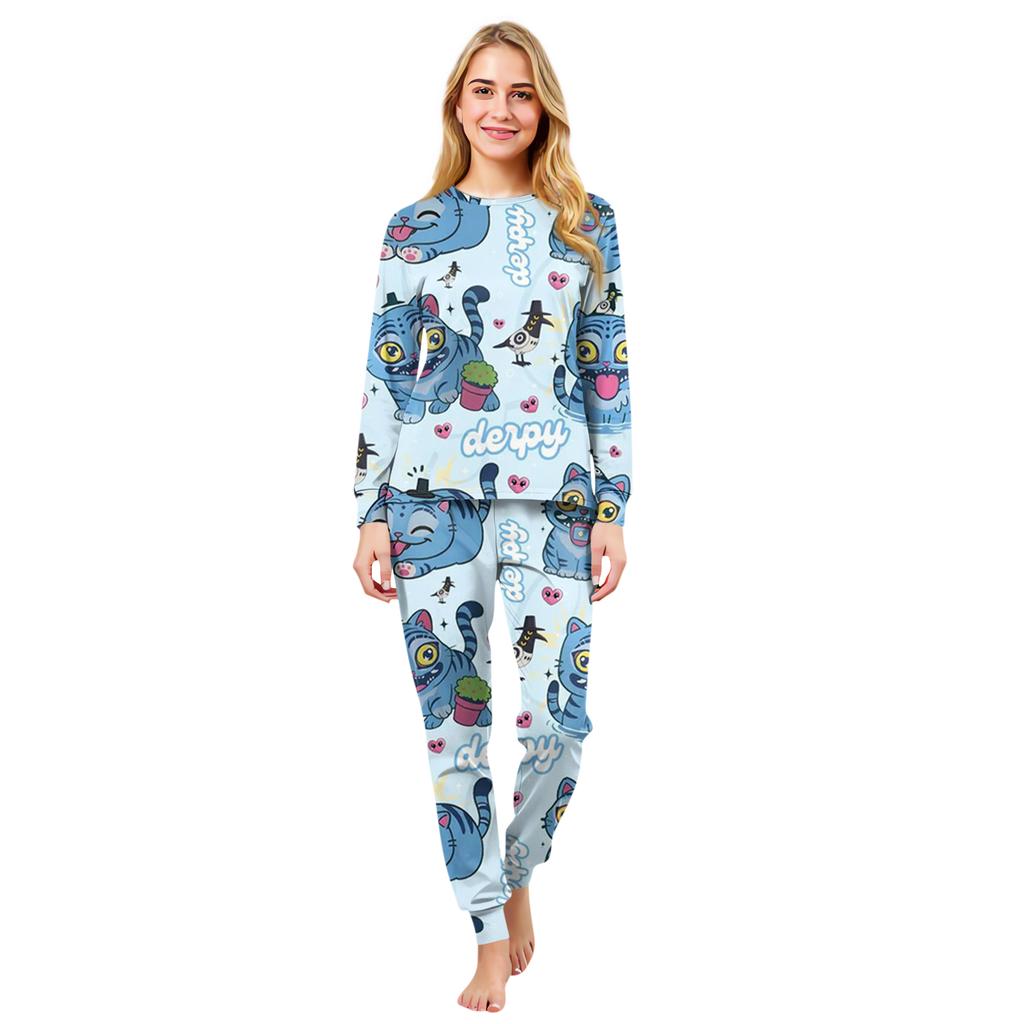 Prints Family Matching Long Sleeve Tops+Pants Set Family Matching Sets