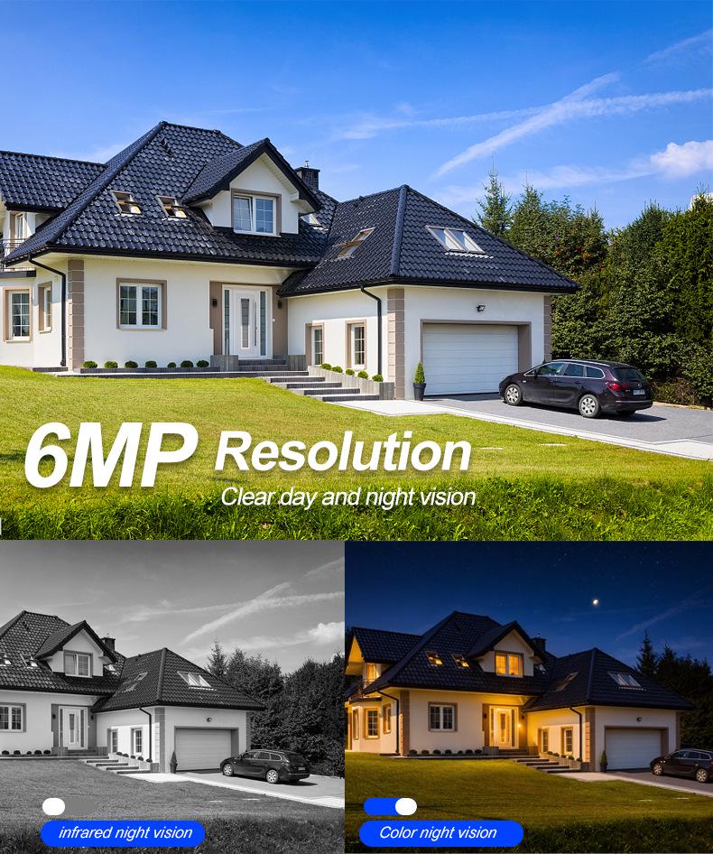 6MP Ultra HD 4G Solar Outdoor WiFi Surveillance Camera with Three Lenses