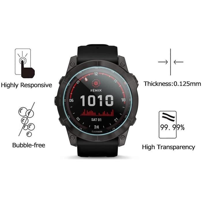 Tempered Glass for Garmin Fenix 7X - 7X Solar - 7X Sapphire Solar [Pack of 2] Phonillico®