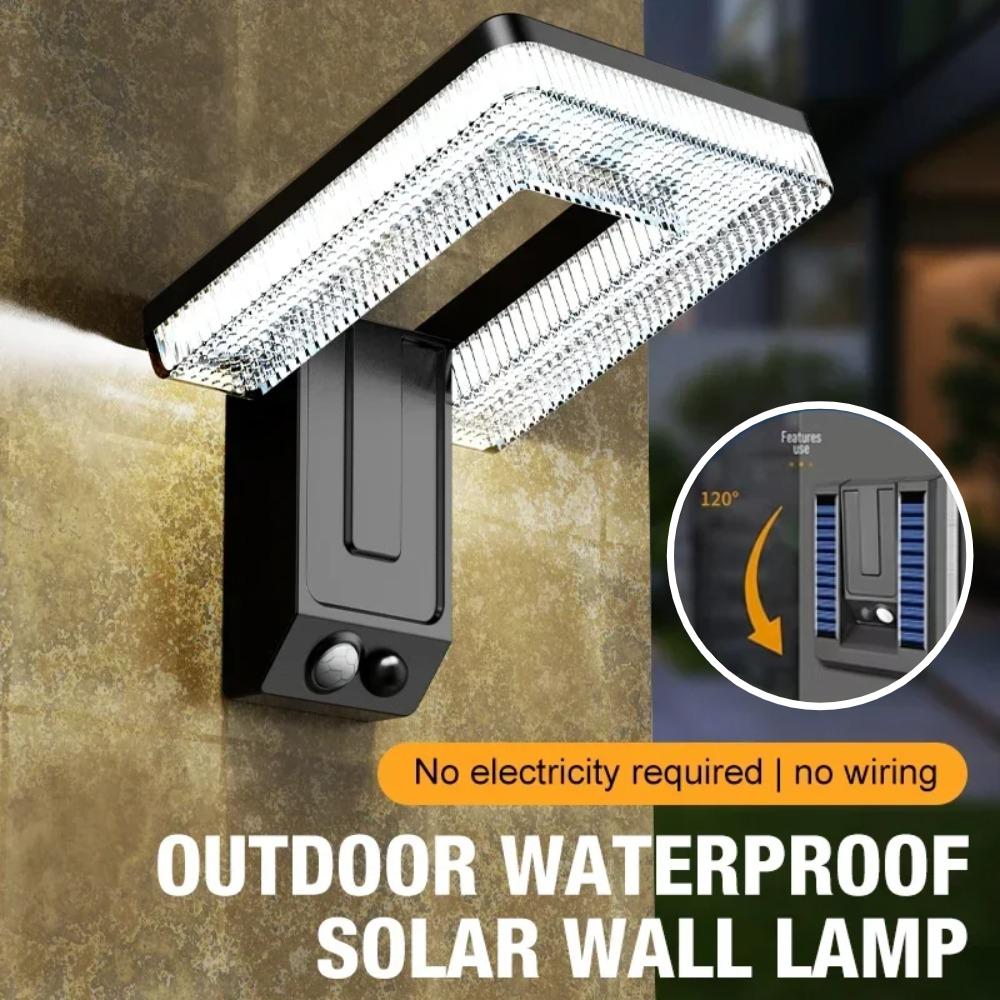 New Outdoor Wall Light Intelligent Human Body Sensing Solar Lamp Courtyard Decoration Lighting Outdoor Waterproof Garden Lamp