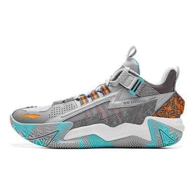 Li Ning Kids Comfortable Non-Slip Wear-Resistant Rebound Low-Top Basketball Shoes Misty Gray Kids Sneaker YKBU082-7